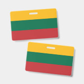 Badge Insigne de nom avec drapeau de Lituanie (Avant & arrière)