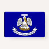 Badge Insigne de nom avec drapeau de Louisiana State, US (Dos)