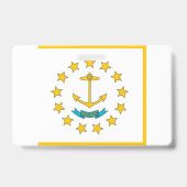 Badge Insigne de nom avec drapeau de Rhode Island, États (Arrière)