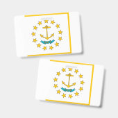 Badge Insigne de nom avec drapeau de Rhode Island, États (Avant & arrière)