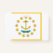 Badge Insigne de nom avec drapeau de Rhode Island, États (Dos)