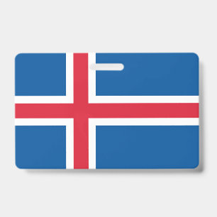 Badge Insigne de nom avec drapeau d'Islande