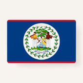 Badge Insigne de nom avec drapeau du Belize (Dos)