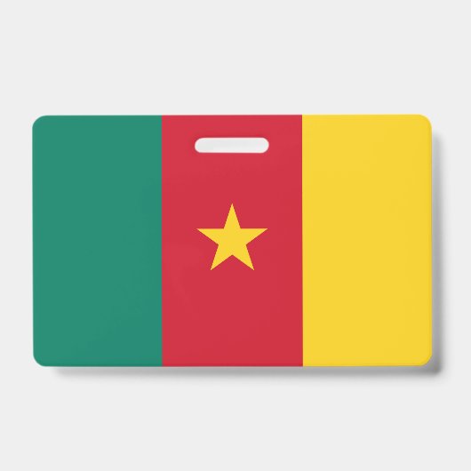 Badge Insigne de nom avec drapeau du Cameroun (Avant)