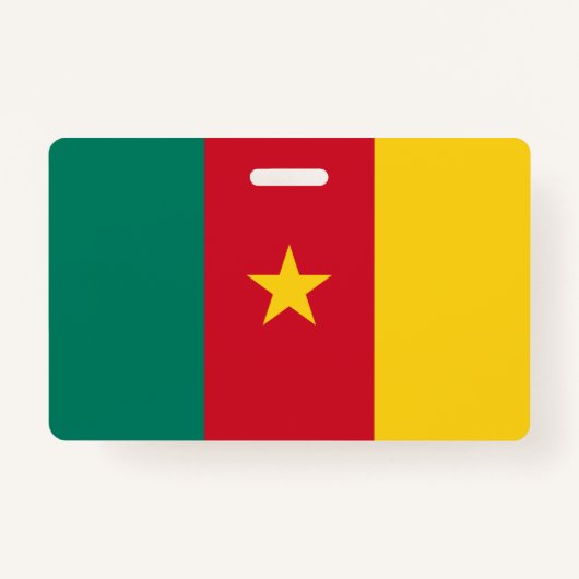 Badge Insigne de nom avec drapeau du Cameroun (Devant)