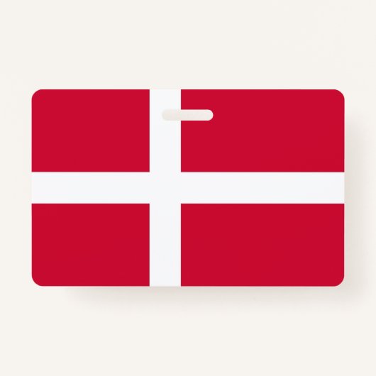 Badge Insigne de nom avec drapeau du Danemark (Devant)