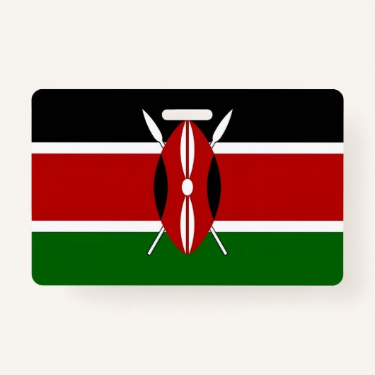 Badge Insigne de nom avec drapeau du Kenya (Devant)