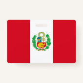 Badge Insigne de nom avec drapeau du Pérou (Dos)