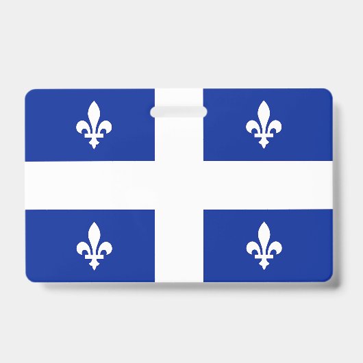 Badge Insigne de nom avec drapeau du Québec (Avant)