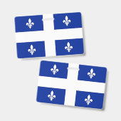 Badge Insigne de nom avec drapeau du Québec (Avant & arrière)