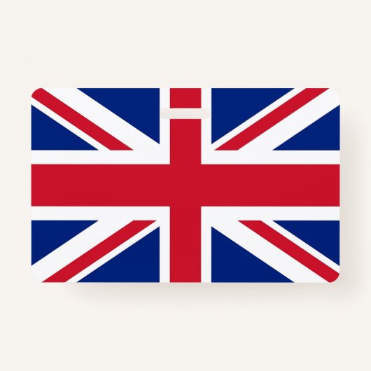 Badge Insigne de nom avec drapeau du Royaume-Uni (Devant)