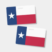 Badge Insigne de nom avec drapeau du Texas, USA (Avant & arrière)
