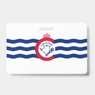 Badge Insigne de nom avec le drapeau de Cincinnati City