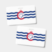Badge Insigne de nom avec le drapeau de Cincinnati City (Avant & arrière)