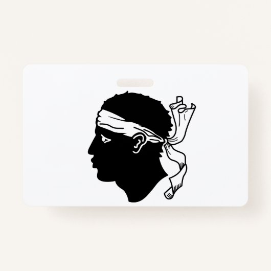 Badge Insigne de nom avec le drapeau de la Corse, France (Devant)