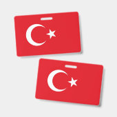 Badge Insigne de nom avec le drapeau de la Turquie (Recto et verso)