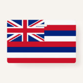 Badge Insigne de nom avec le drapeau de l'État d'Hawaii, (Dos)