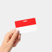 Badge Insigne de nom avec le drapeau de l'Indonésie (À main)