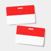 Badge Insigne de nom avec le drapeau de l'Indonésie (Recto et verso)