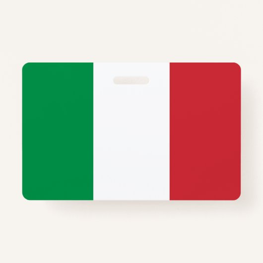 Badge Insigne de nom avec le drapeau de l'Italie (Devant)