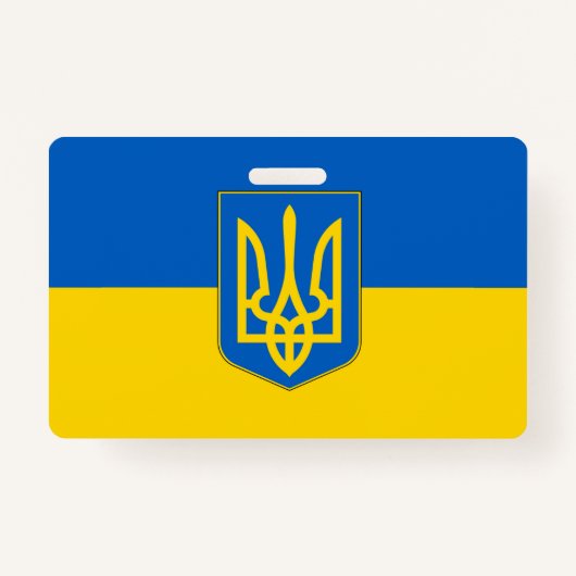 Badge Insigne de nom avec le drapeau de l'Ukraine (Devant)