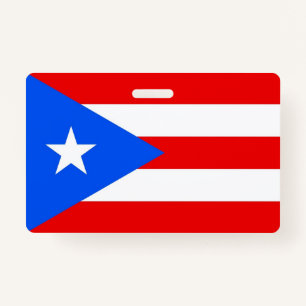 Badge Insigne de nom avec le drapeau de Porto Rico, USA