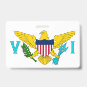 Badge Insigne de nom avec le drapeau des îles Vierges, É (Arrière)