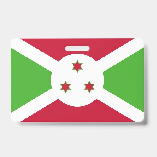 Badge Insigne de nom avec le drapeau du Burundi (Avant)