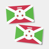 Badge Insigne de nom avec le drapeau du Burundi (Avant & arrière)
