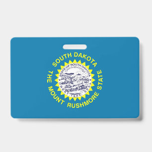 Badge Insigne de nom avec le drapeau du Dakota du Sud, É