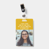 Badge Insigne de nom de l'enseignant avec photo - jaune (Front with Clip)