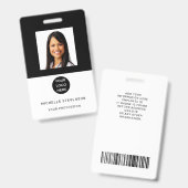 Badge Insigne de nom du logo photo de l'employé personna (Avant & arrière)