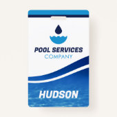 Badge Insigne de nom du technicien de pool | Société des (Devant)