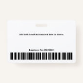 Badge Insigne de nom photo de l'employé personnalisé (Dos)