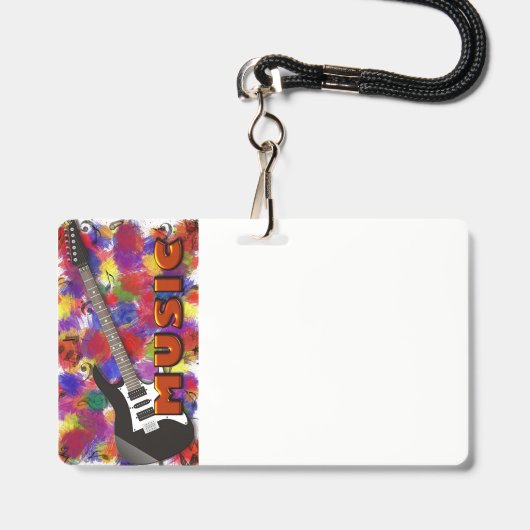 Badge insigne de notes de musique (Avant avec lanière)