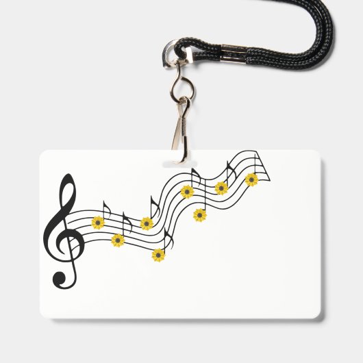Badge insigne de notes de musique (Avant avec lanière)