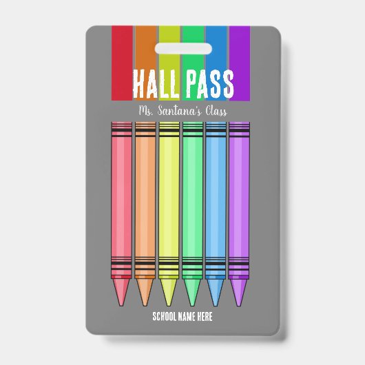 Badge Insigne de passe Rainbow Crayon Hall (Avant)