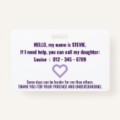 Badge insigne de patience de la fibromyalgie (Dos)