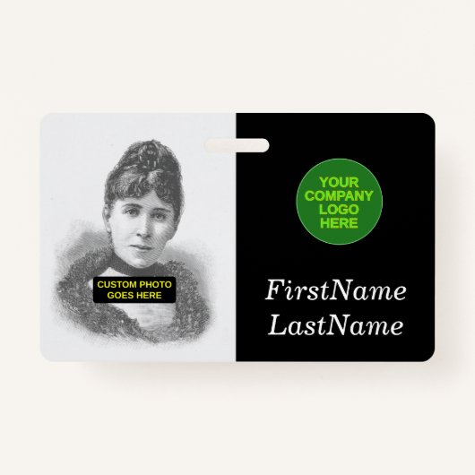 Badge Insigne de portrait simple et de base employé/empl (Devant)