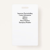 Badge Insigne de sécurité de la photo de l'école élément (Dos)