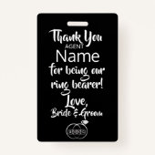 Badge Insigne de sécurité du porteur de bague (Dos)