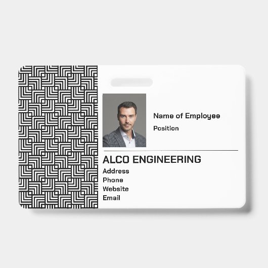 Badge Insigne de sécurité photo de l'employé (Avant)