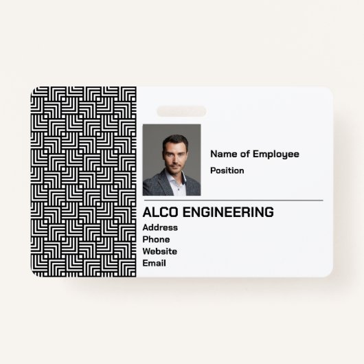 Badge Insigne de sécurité photo de l'employé (Devant)