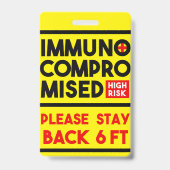 Badge Insigne de sensibilisation à haut risque immunocom (Arrière)