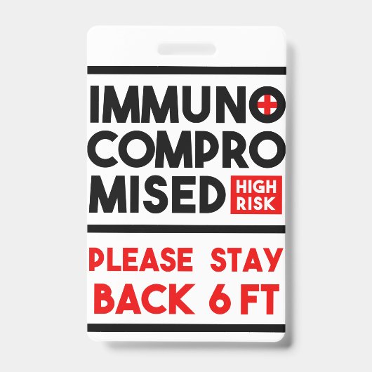 Badge Insigne de sensibilisation à haut risque immunocom (Avant)