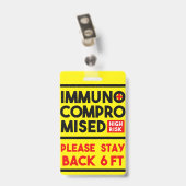 Badge Insigne de sensibilisation à haut risque immunocom (Arrière avec clip)