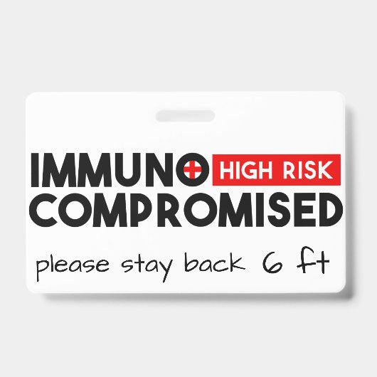 Badge Insigne de sensibilisation à haut risque immunocom (Face)