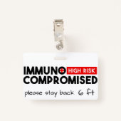 Badge Insigne de sensibilisation à haut risque immunocom (Dos avec clip)