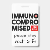 Badge Insigne de sensibilisation à haut risque immunocom (Arrière)