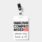 Badge Insigne de sensibilisation à haut risque immunocom (Avant avec clip)
